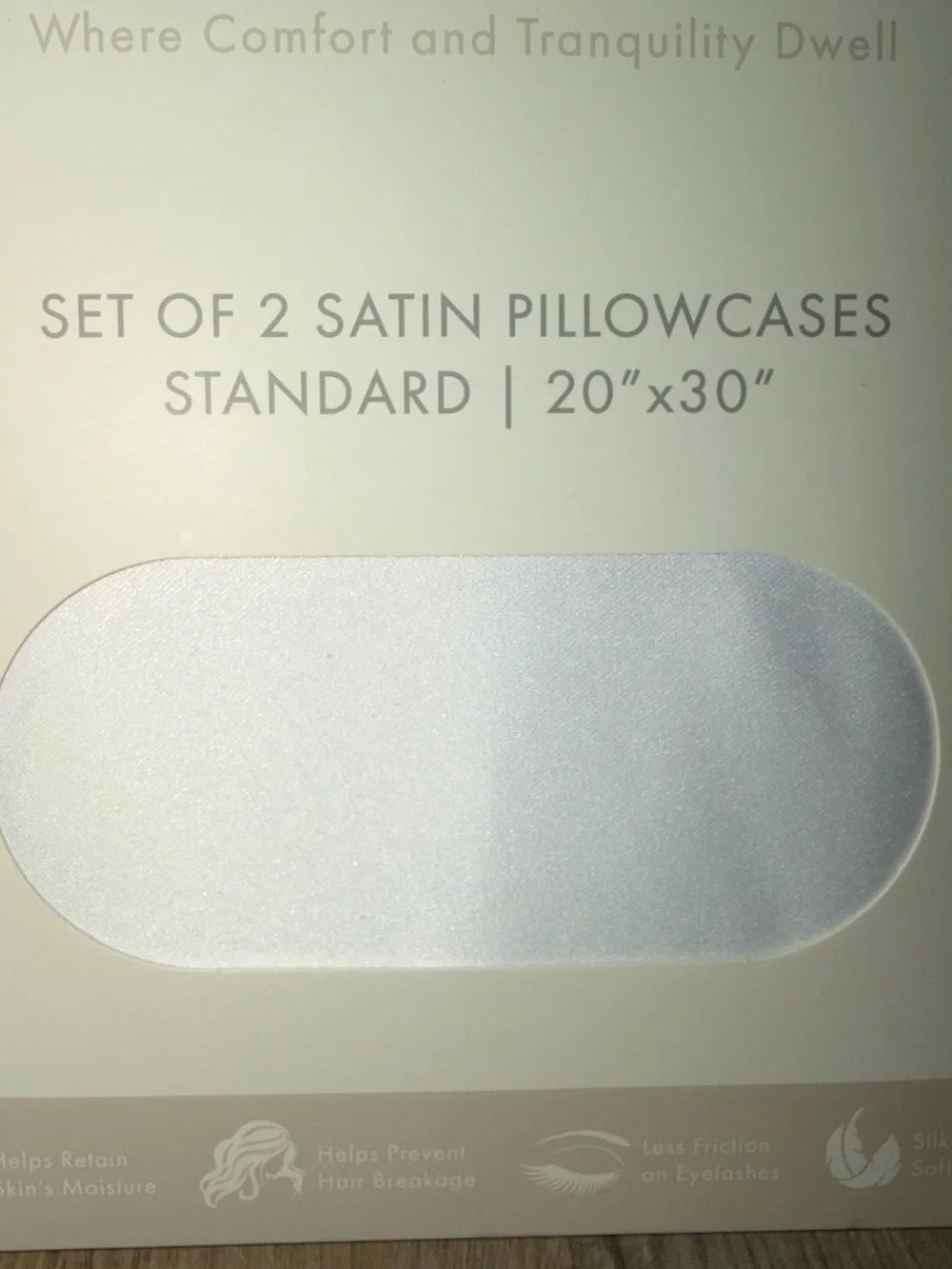 White Satin Pillowcases Set of 2 - Standard